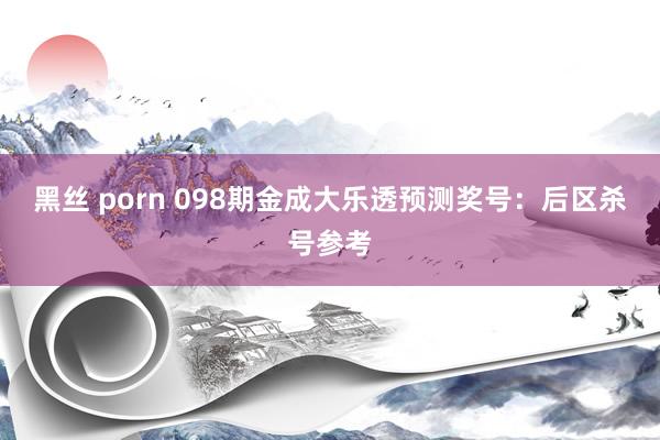 黑丝 porn 098期金成大乐透预测奖号：后区杀号参考