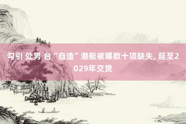 勾引 处男 台“自造”潜艇被曝数十项缺失， 延至2029年交货
